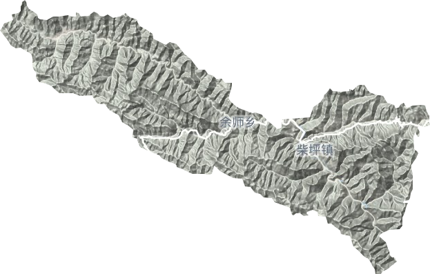 柴坪镇地形地图