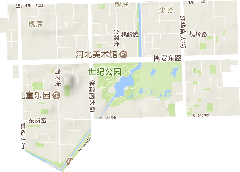 槐底街道地形地图