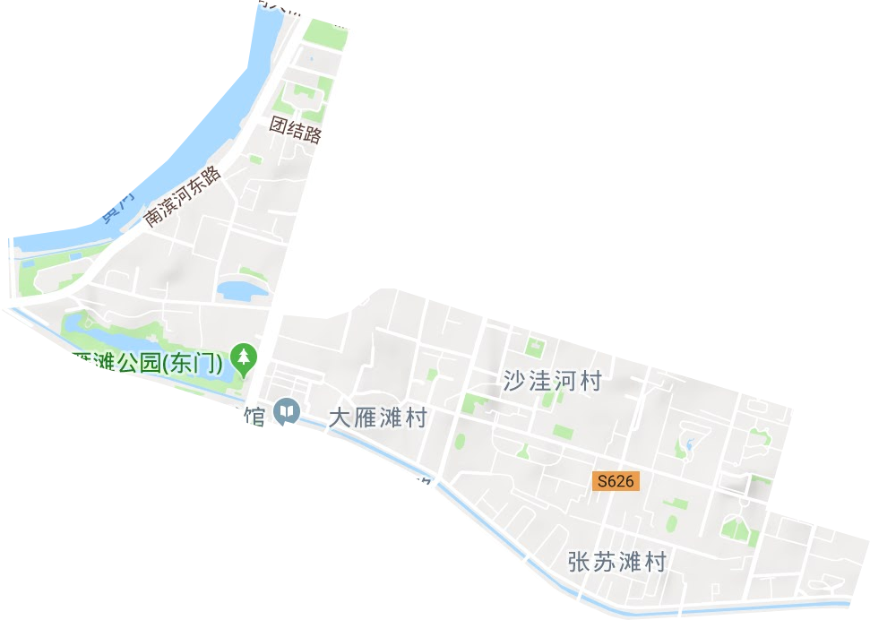 雁南街道地形地图