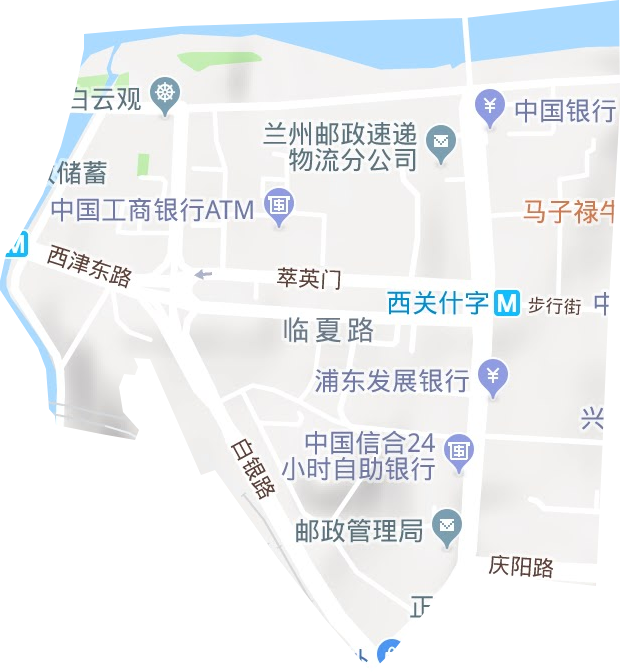 临夏路街道地形地图