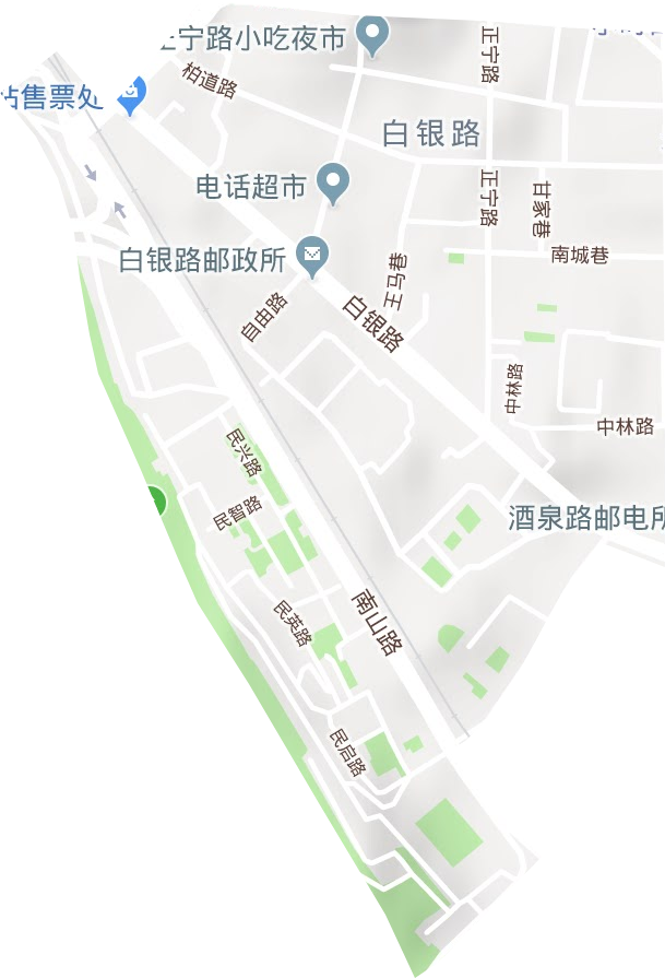 白银路街道地形地图