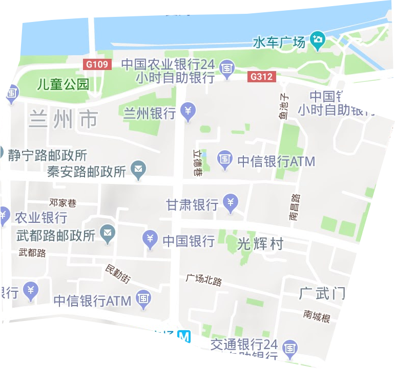 广武门街道地形地图