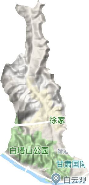 靖远路街道地形地图