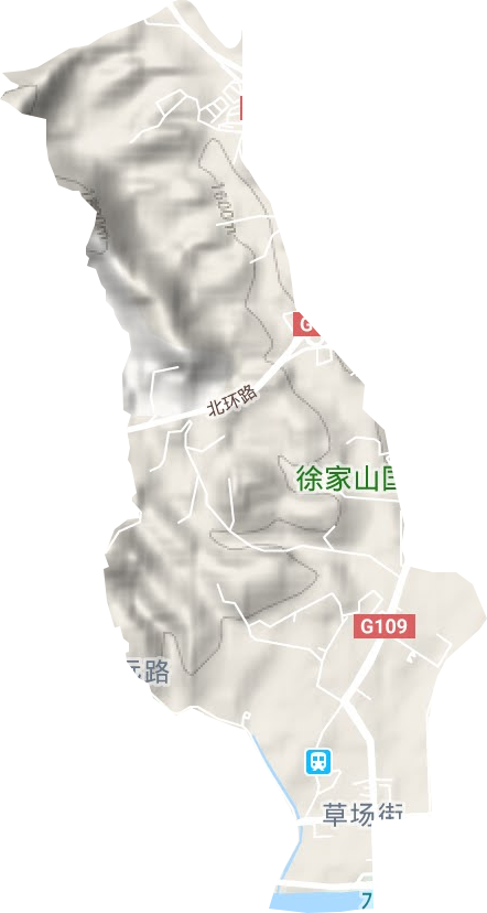 草场街街道地形地图