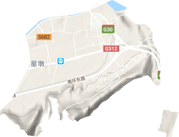 东岗街道地形地图