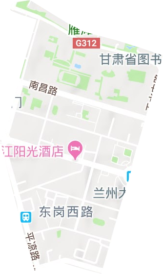 东岗西路街道地形地图