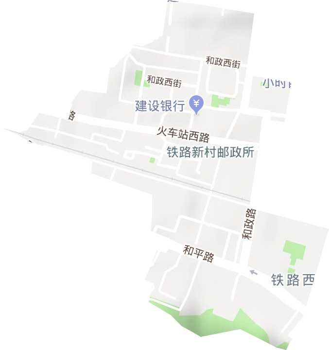 铁路西村街道地形地图