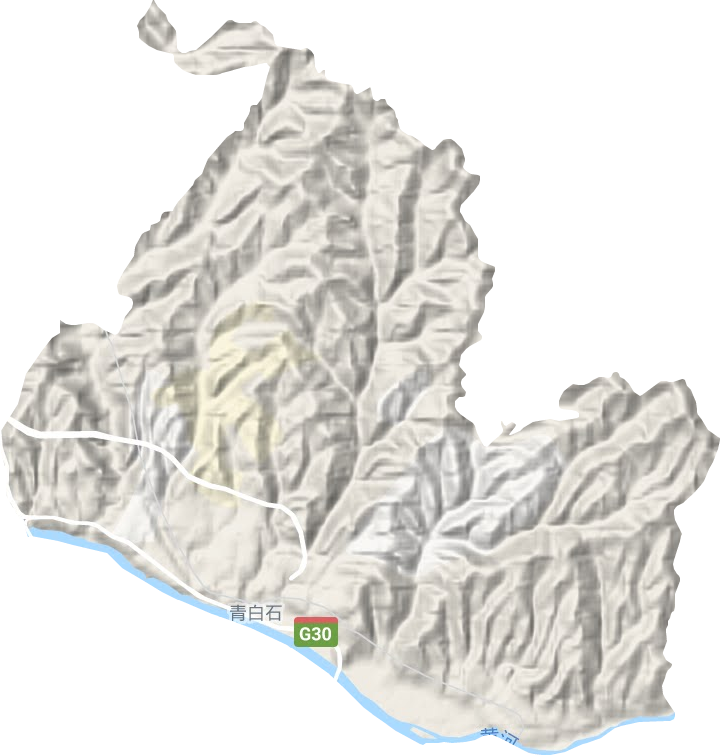 青白石街道地形地图