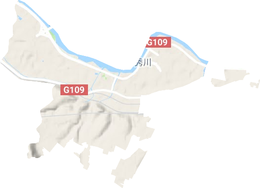秀川街道地形地图