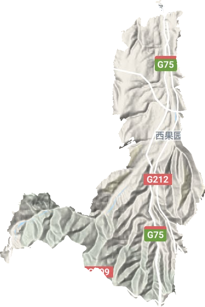 西果园镇地形地图