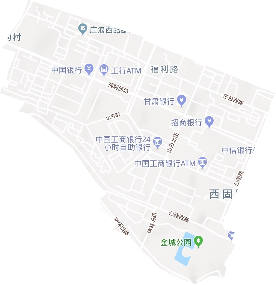福利路街道地形地图
