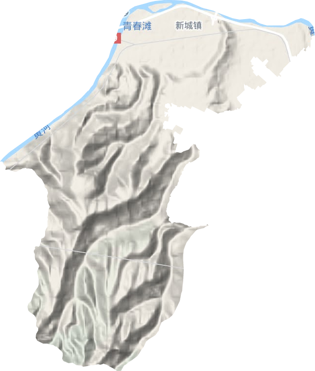 新城镇地形地图