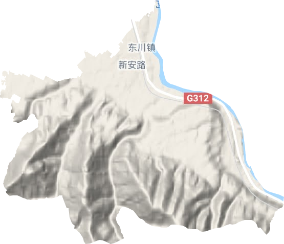 东川镇地形地图