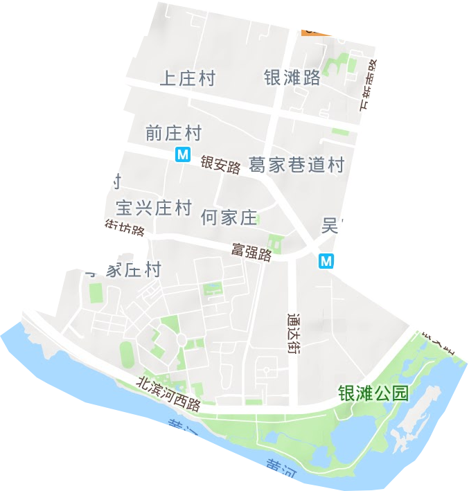 银滩路街道地形地图