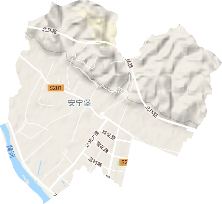 安宁堡街道地形地图