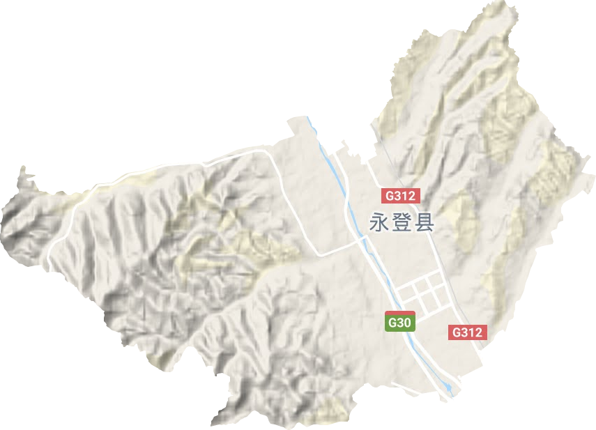 城关镇地形地图