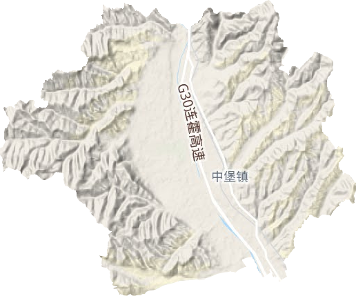 中堡镇地形地图