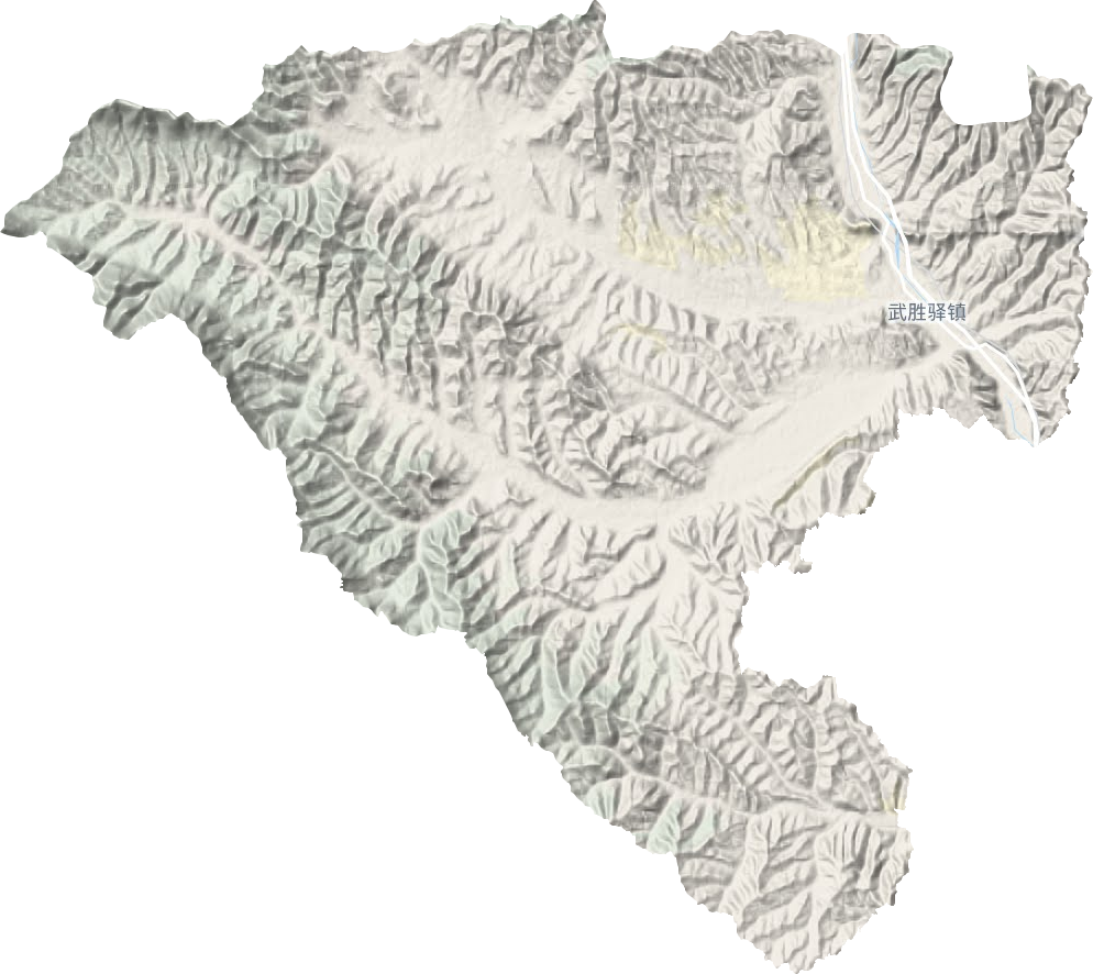 武胜驿镇地形地图