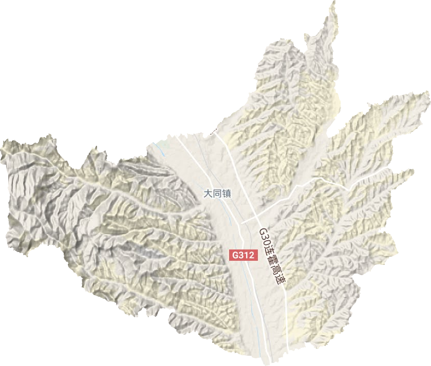 大同镇地形地图