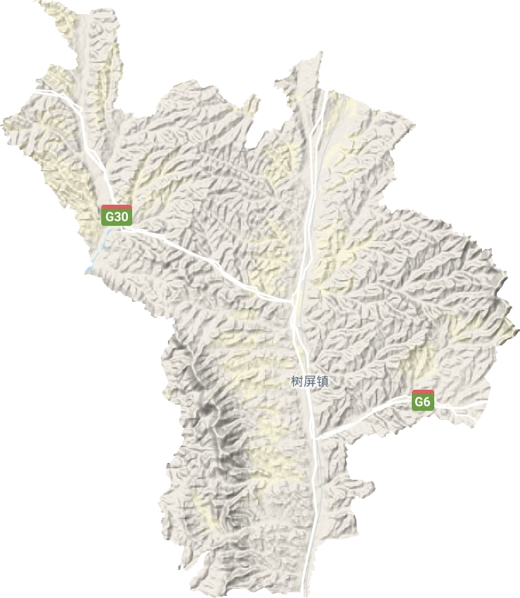 树屏镇地形地图