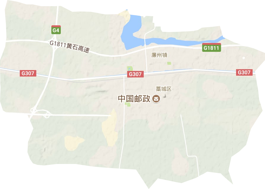 廉州镇地形地图