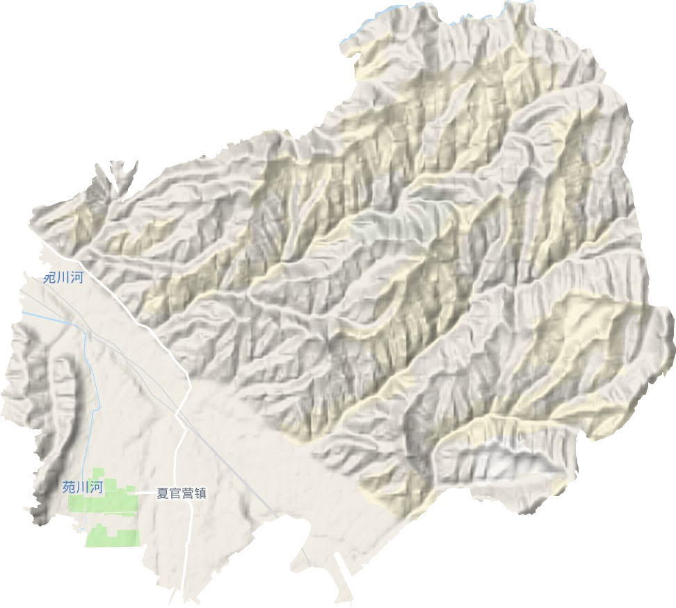 夏官营镇地形地图