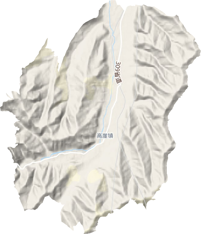 高崖镇地形地图