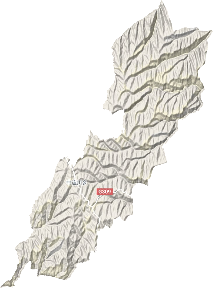 中连川乡地形地图