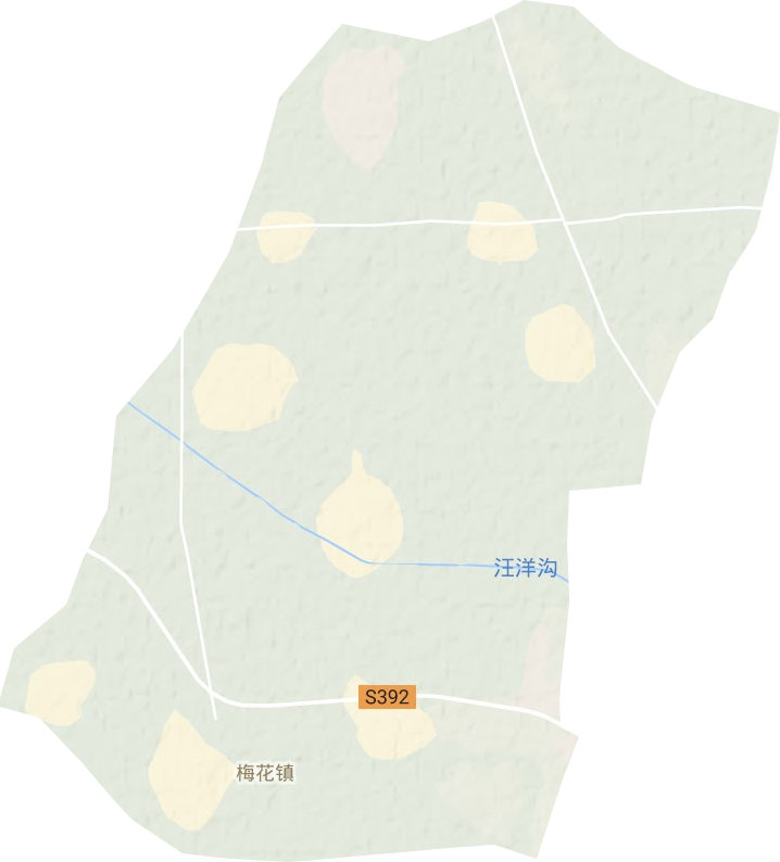 梅花镇地形地图