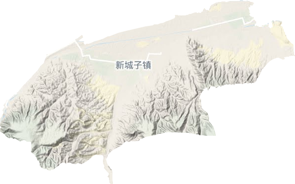 新城子镇地形地图