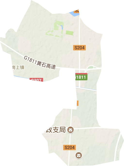 岗上镇地形地图