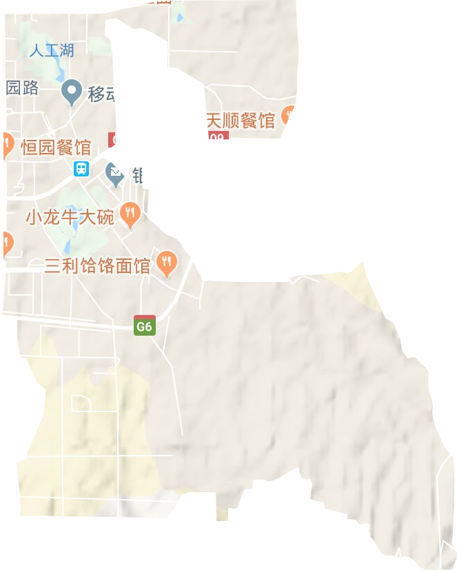 公园路街道地形地图