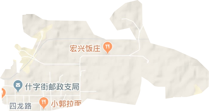 四龙路街道地形地图
