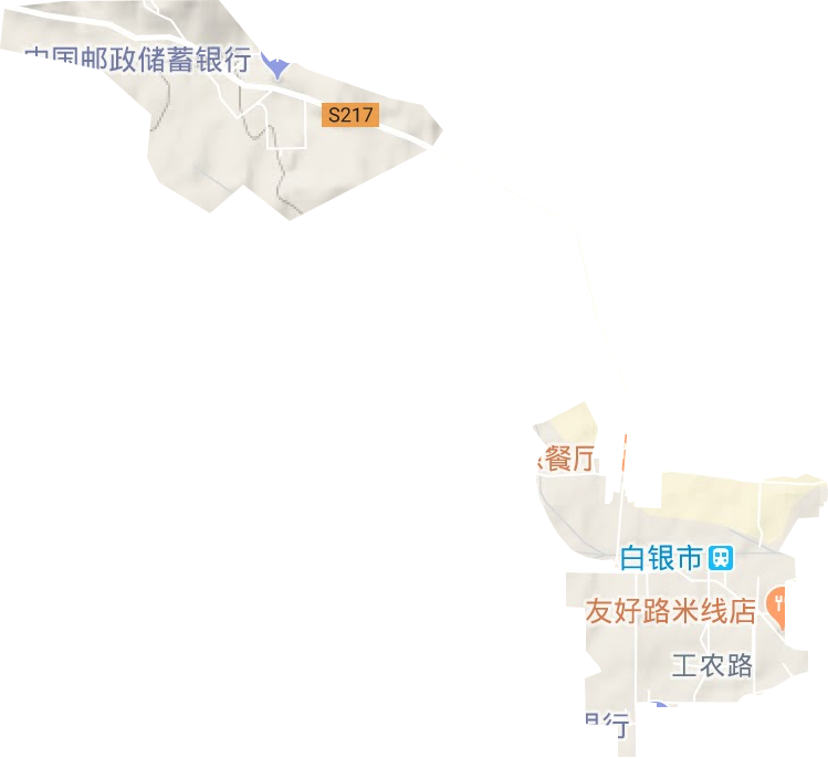 工农路街道地形地图