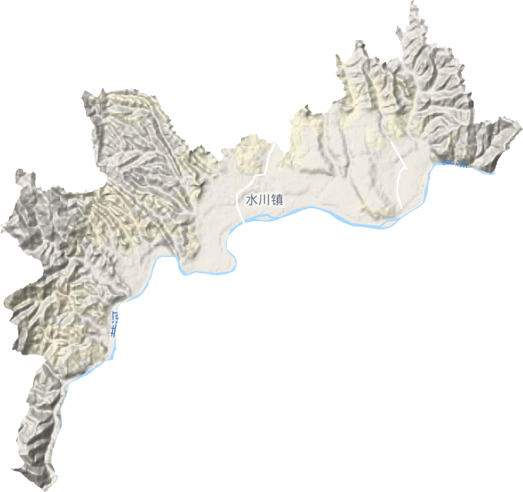 水川镇地形地图
