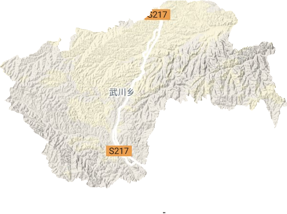 武川乡地形地图