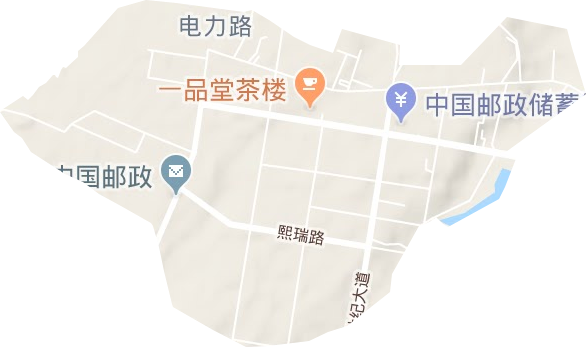 电力路街道地形地图