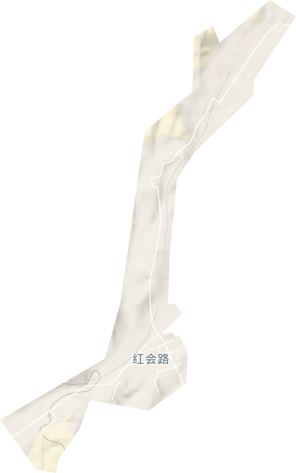 红会路街道地形地图