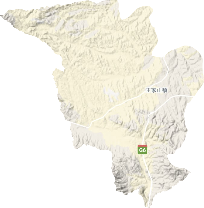 王家山镇地形地图