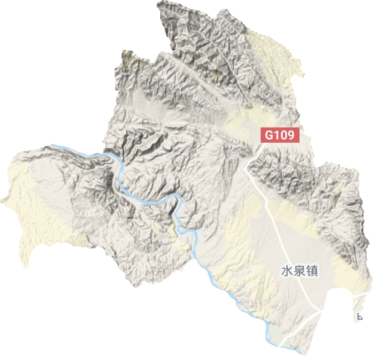 水泉镇地形地图