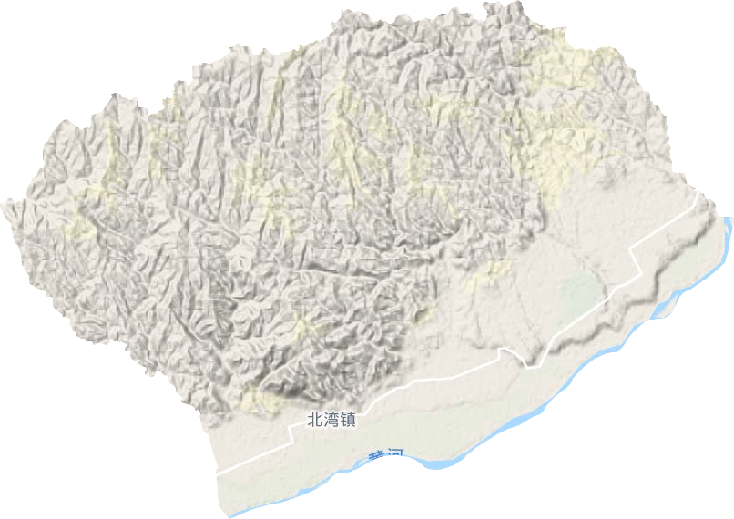 北湾镇地形地图