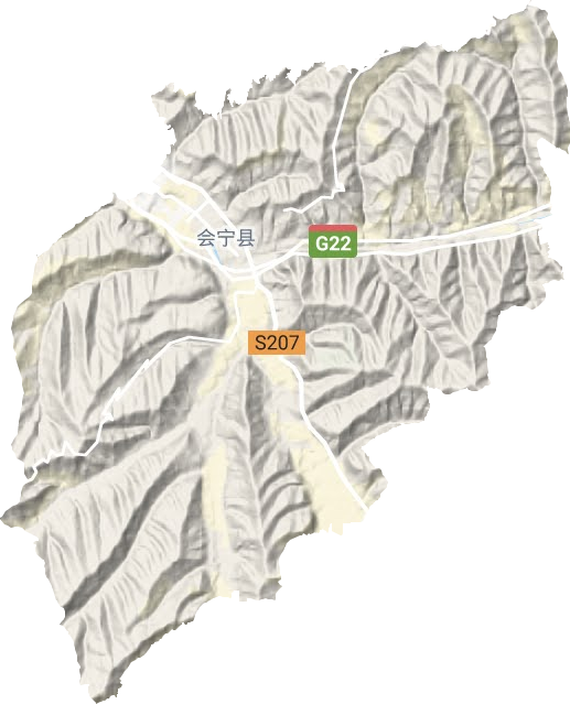 会师镇地形地图