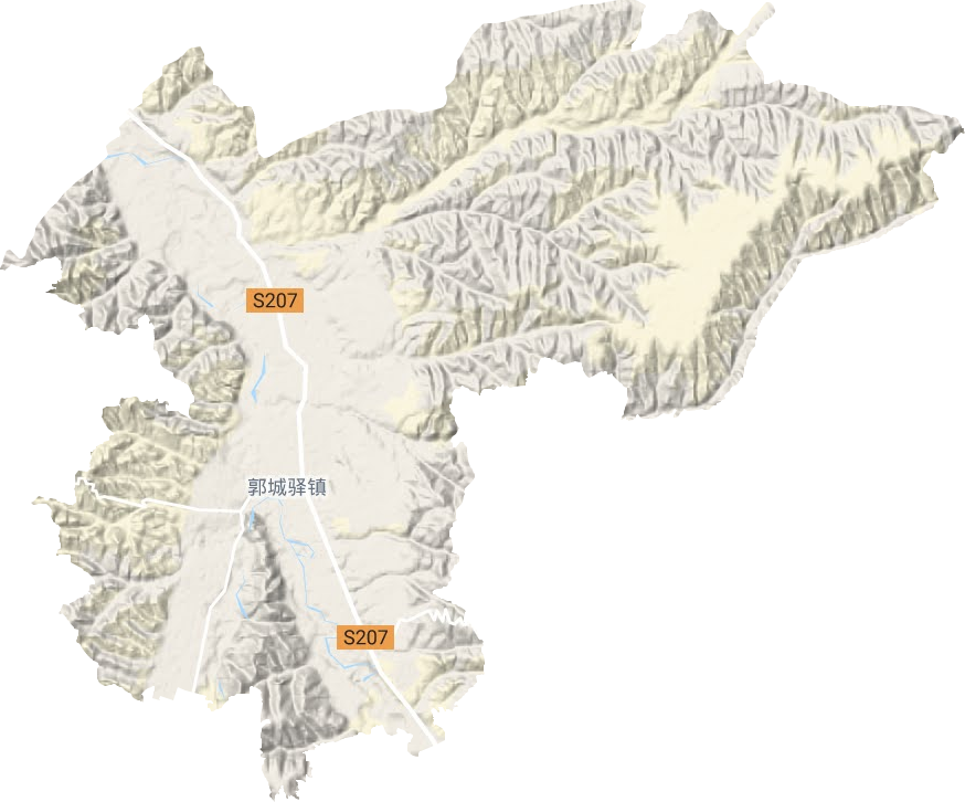 郭城驿镇地形地图