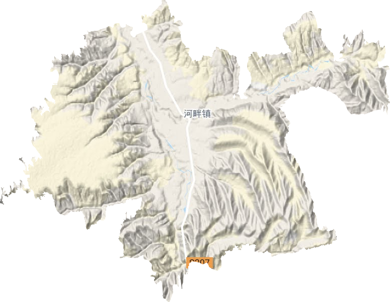 河畔镇地形地图