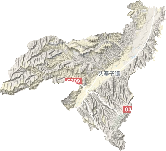 头寨子镇地形地图