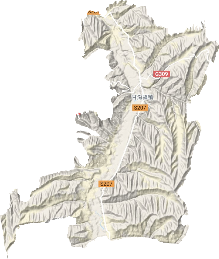 甘沟驿镇地形地图