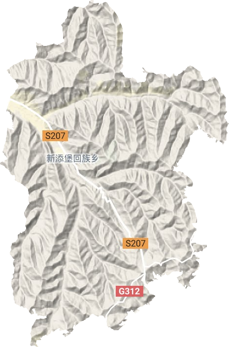 新添堡回族乡地形地图