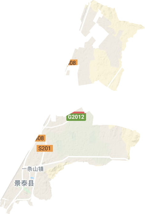 一条山镇地形地图