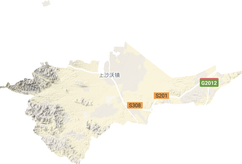 上沙沃镇地形地图