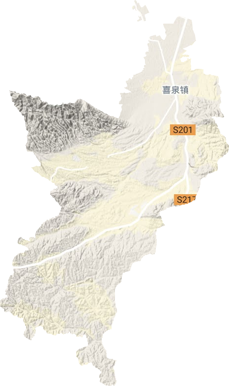 喜泉镇地形地图